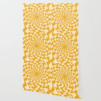 Retro 70s Swirl Spiral Banana Yellow Groovie  Wallpaper Gallery Image 2