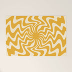 Retro 70s Swirl Spiral Banana Yellow Groovie  Welcome Mat Gallery Image 1