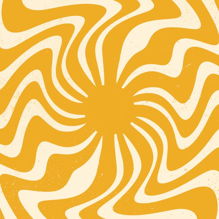 Retro 70s Swirl Spiral Banana Yellow Groovie  Coffee Mug Gallery Image 2