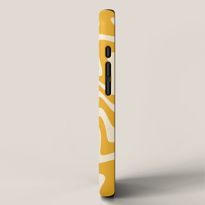 Retro 70s Swirl Spiral Banana Yellow Groovie  iPhone Case Gallery Image 2