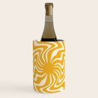 Retro 70s Swirl Spiral Banana Yellow Groovie  Wine Chiller Gallery Image 1