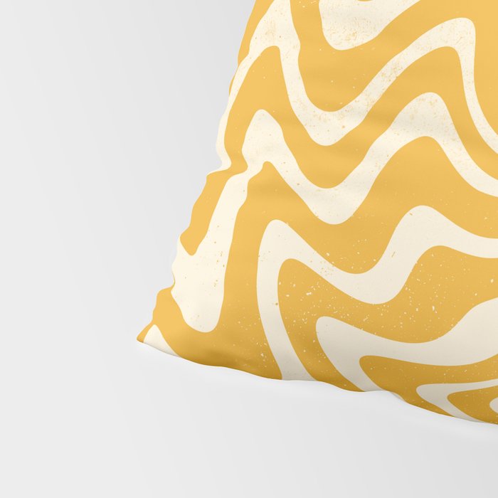 Retro 70s Swirl Spiral Banana Yellow Groovie  Pillow Sham Gallery Image 4