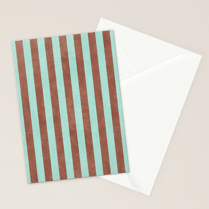 STRIPES - 005 - brown and teal Stationery Card Gallery Image 2