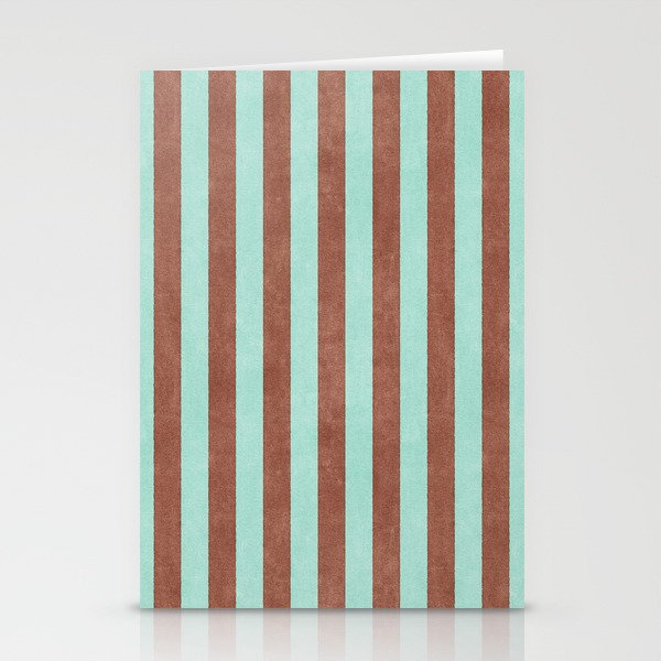 STRIPES - 005 - brown and teal Stationery Card Gallery Image 1