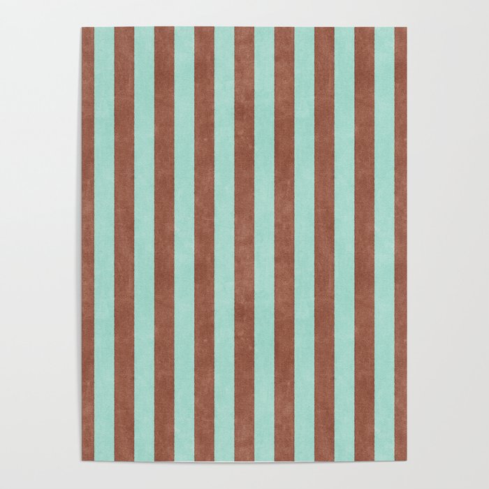 STRIPES - 005 - brown and teal Poster Gallery Image 4