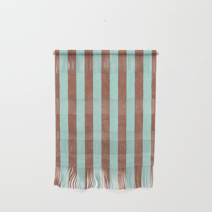 STRIPES - 005 - brown and teal Wall Hanging Gallery Image 1