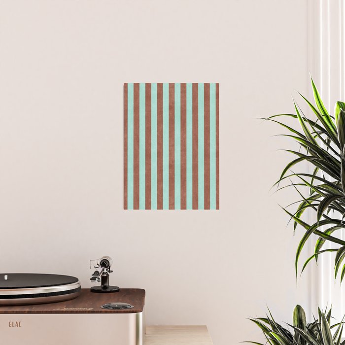 STRIPES - 005 - brown and teal Poster Gallery Image 2