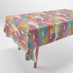 Retro Rainbow Funny Dachshunds Tablecloth Gallery Image 1