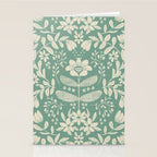 Green blossom floral botanical pattern Stationery Card Gallery Image 2