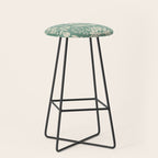 Green blossom floral botanical pattern Stool Gallery Image 1