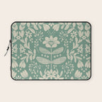 Green blossom floral botanical pattern Laptop Sleeve Gallery Image 1