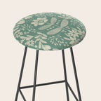 Green blossom floral botanical pattern Stool Gallery Image 2