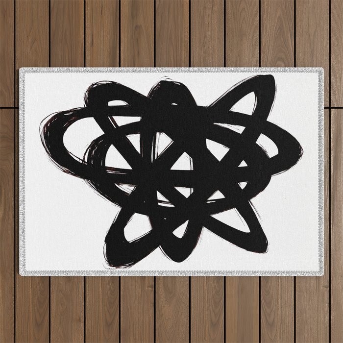 Ink Confusion White Background Outdoor Rug Gallery Image 1