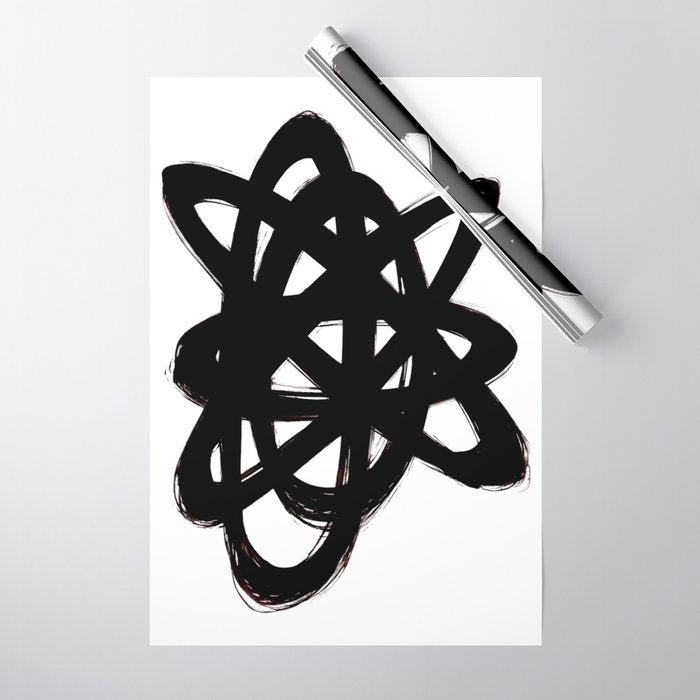 Ink Confusion White Background Wrapping Paper Gallery Image 1