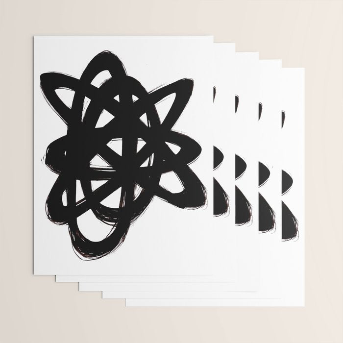 Ink Confusion White Background Wrapping Paper Gallery Image 3