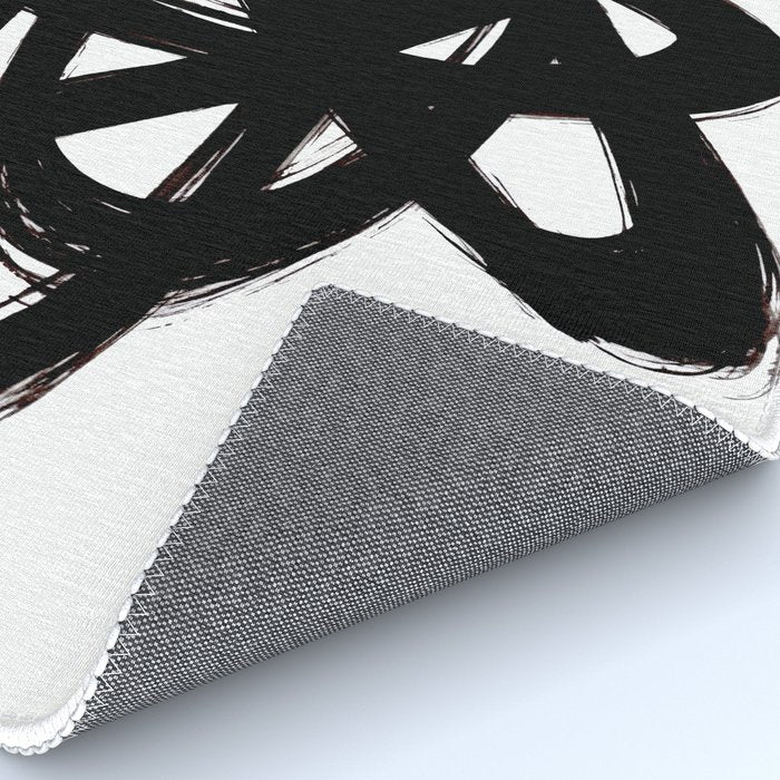 Ink Confusion White Background Rug Gallery Image 4