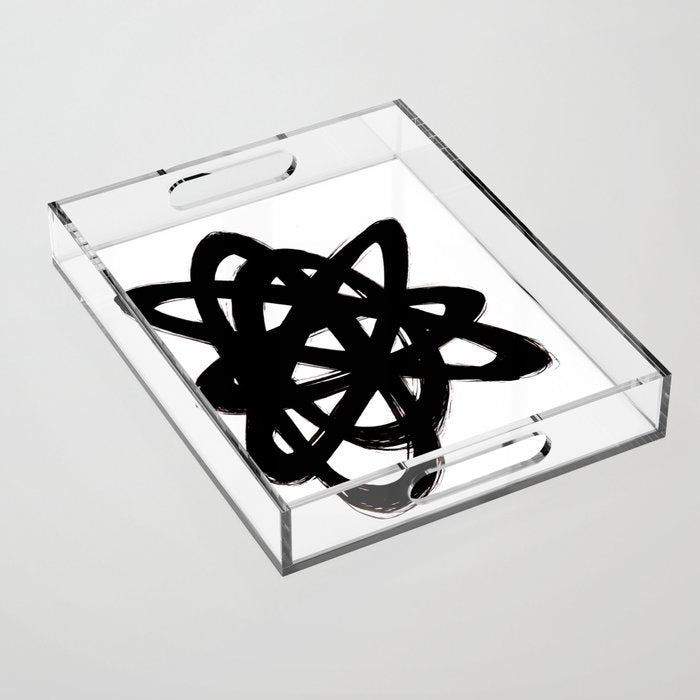 Ink Confusion White Background Acrylic Tray Gallery Image 1