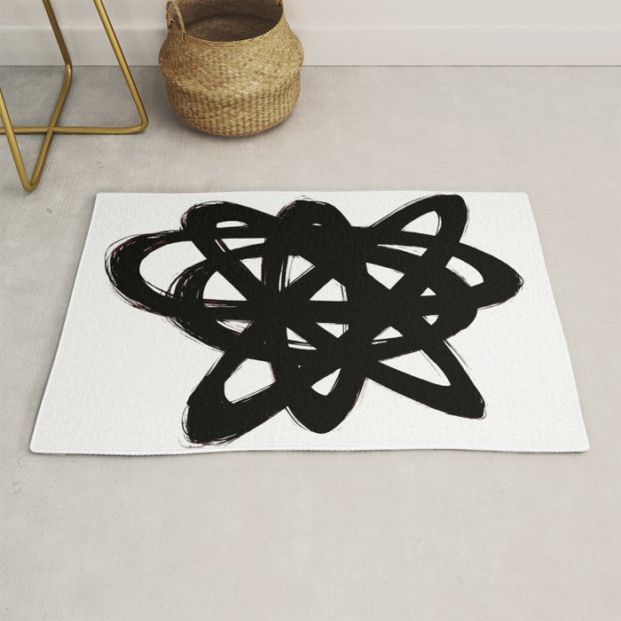 Ink Confusion White Background Rug Gallery Image 1