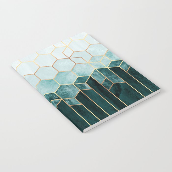 Teal Hexagons Notebook Gallery Image 1
