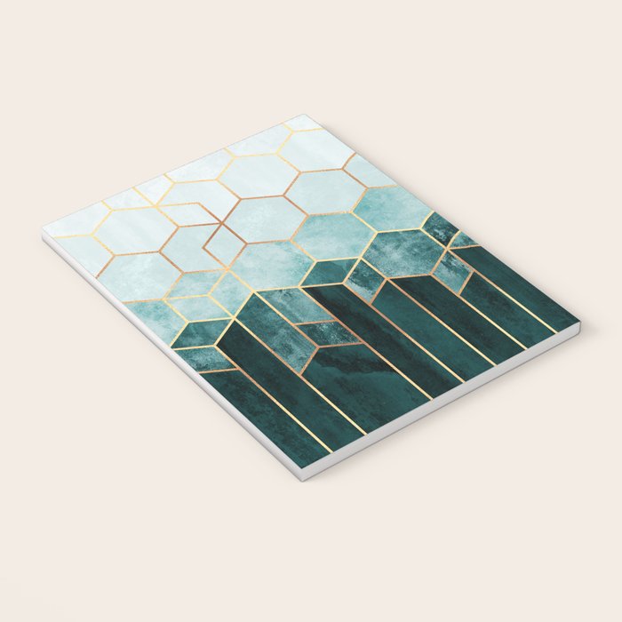 Teal Hexagons Notebook Gallery Image 3
