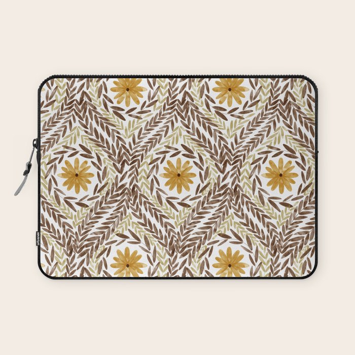 Golden Daisy Swirl Laptop Sleeve Gallery Image 1