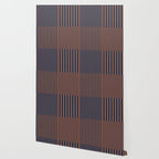 Stripes Pattern and Lines 8 in Navy Blue Orange Wallpaper Gallery Image 2