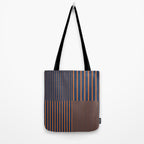 Stripes Pattern and Lines 8 in Navy Blue Orange Tote Bag Gallery Image 2
