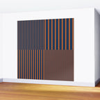 Stripes Pattern and Lines 8 in Navy Blue Orange Wall Mural Gallery Image 2