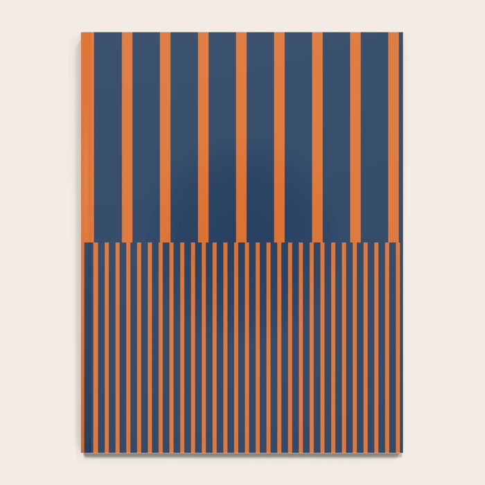 Stripes Pattern and Lines 8 in Navy Blue Orange Notebook Gallery Image 4