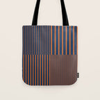 Stripes Pattern and Lines 8 in Navy Blue Orange Tote Bag Gallery Image 1