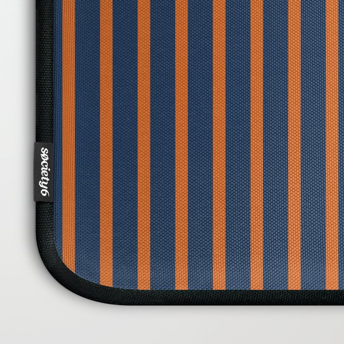 Stripes Pattern and Lines 8 in Navy Blue Orange Laptop Sleeve Gallery Image 3
