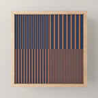 Stripes Pattern and Lines 8 in Navy Blue Orange Mini Art Print Gallery Image 1