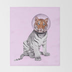 SPACE TIGER Throw Blanket Gallery Image 2