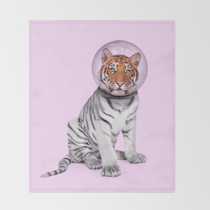 SPACE TIGER Throw Blanket Gallery Image 2