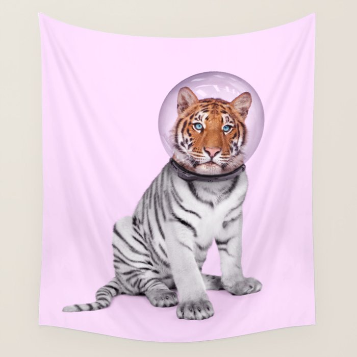 SPACE TIGER Wall Tapestry Gallery Image 4