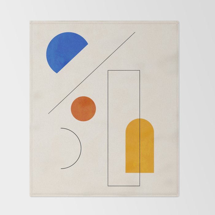 Minimal Geometric Shapes 65 Throw Blanket Gallery Image 2