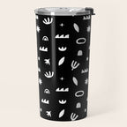 Black and white abstract organic shape pattern Travel Mug Gallery Image 2