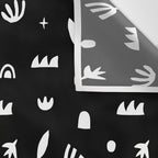Black and white abstract organic shape pattern Wall Tapestry Gallery Image 3