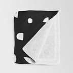 Black and white abstract organic shape pattern Throw Blanket Gallery Image 3