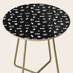 Black and white abstract organic shape pattern Side Table Gallery Image 2
