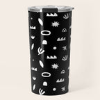 Black and white abstract organic shape pattern Travel Mug Gallery Image 1