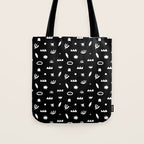 Black and white abstract organic shape pattern Tote Bag Gallery Image 1