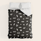 Black and white abstract organic shape pattern Comforter Gallery Image 6