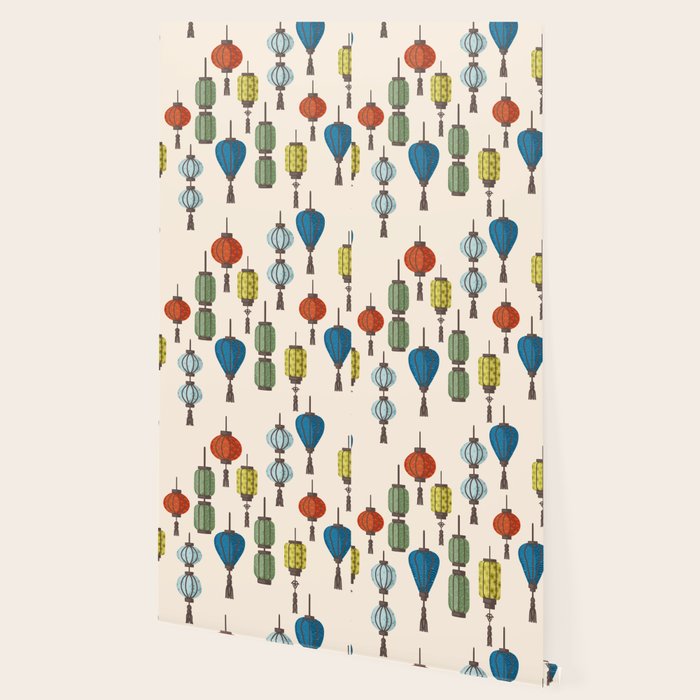Colorful Lantern Pattern Wallpaper Gallery Image 2