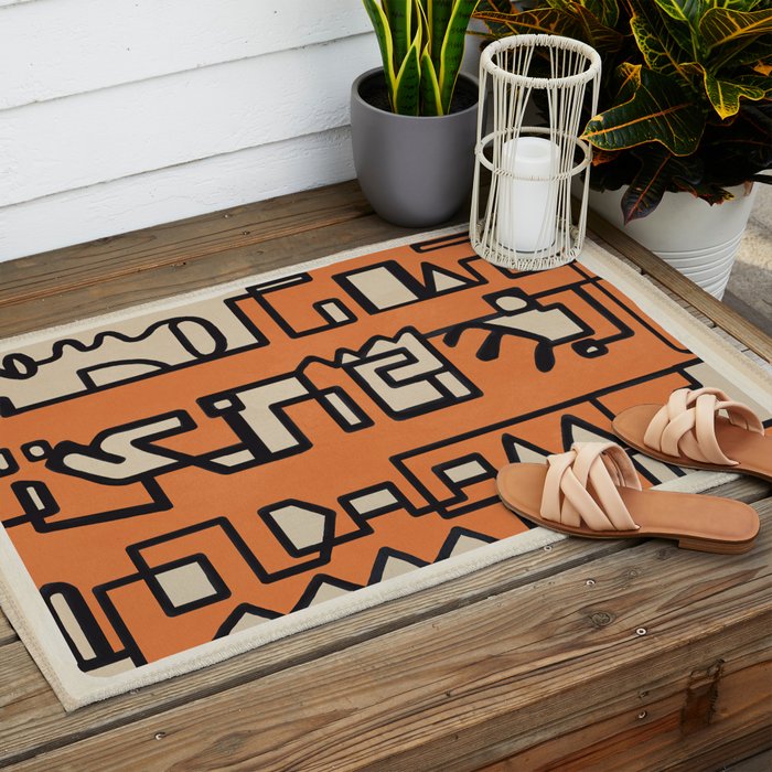Abstract Line Movement 11 Outdoor Rug Gallery Image 2
