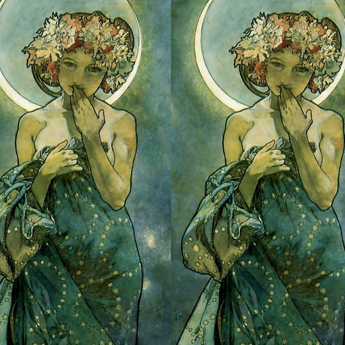 Alphonse Mucha "The Moon and the Stars Series: The Moon" Coffee Mug Gallery Image 2