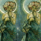 Alphonse Mucha "The Moon and the Stars Series: The Moon" Coffee Mug Gallery Image 2