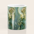 Alphonse Mucha "The Moon and the Stars Series: The Moon" Coffee Mug Gallery Image 4