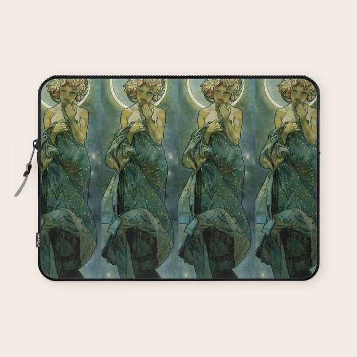 Alphonse Mucha "The Moon and the Stars Series: The Moon" Laptop Sleeve Gallery Image 1