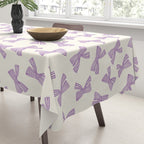 Violet Stripe Bow Ribbon Tablecloth Gallery Image 3